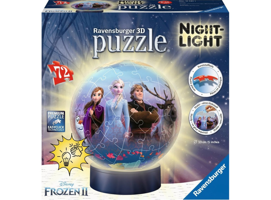 RAVENSBURGER Svietiace puzzleball Ľadové kráľovstvo 2, 72 dielikov