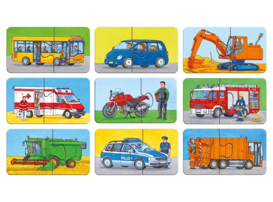 RAVENSBURGER Moje prvé puzzle Vozidlá a stroje 9x2 dieliky