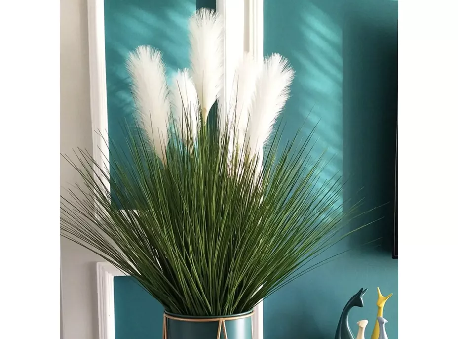 Umelá tráva pampová - 90 cm - ecru biela