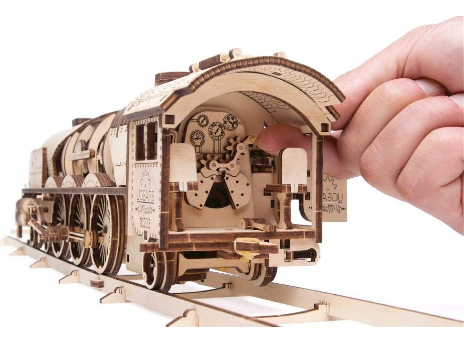 UGEARS 3D puzzle Lokomotíva V-Express s vagónom 538 dielikov