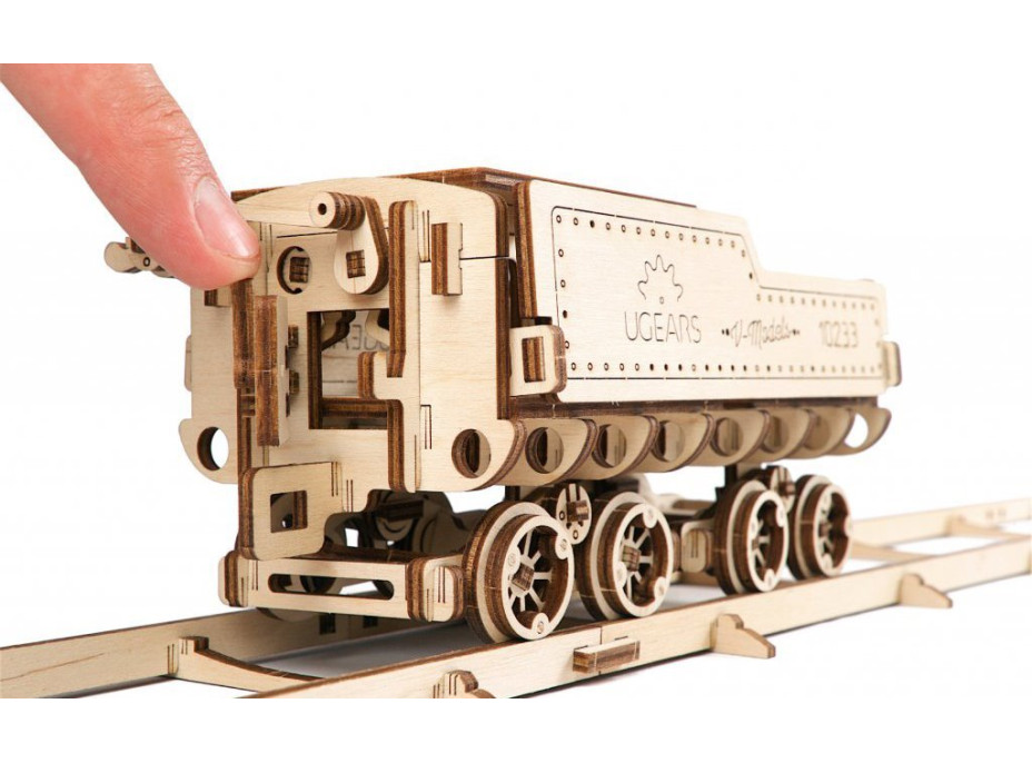 UGEARS 3D puzzle Lokomotíva V-Express s vagónom 538 dielikov