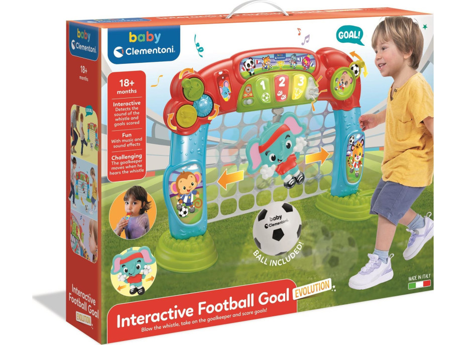 CLEMENTONI BABY Interaktívny futbalový gól s loptičkou, svetlami a zvukmi