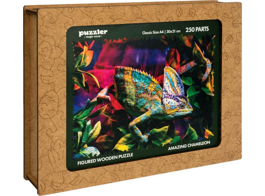 PUZZLER Drevené puzzle Úžasný chameleón 250 dielikov
