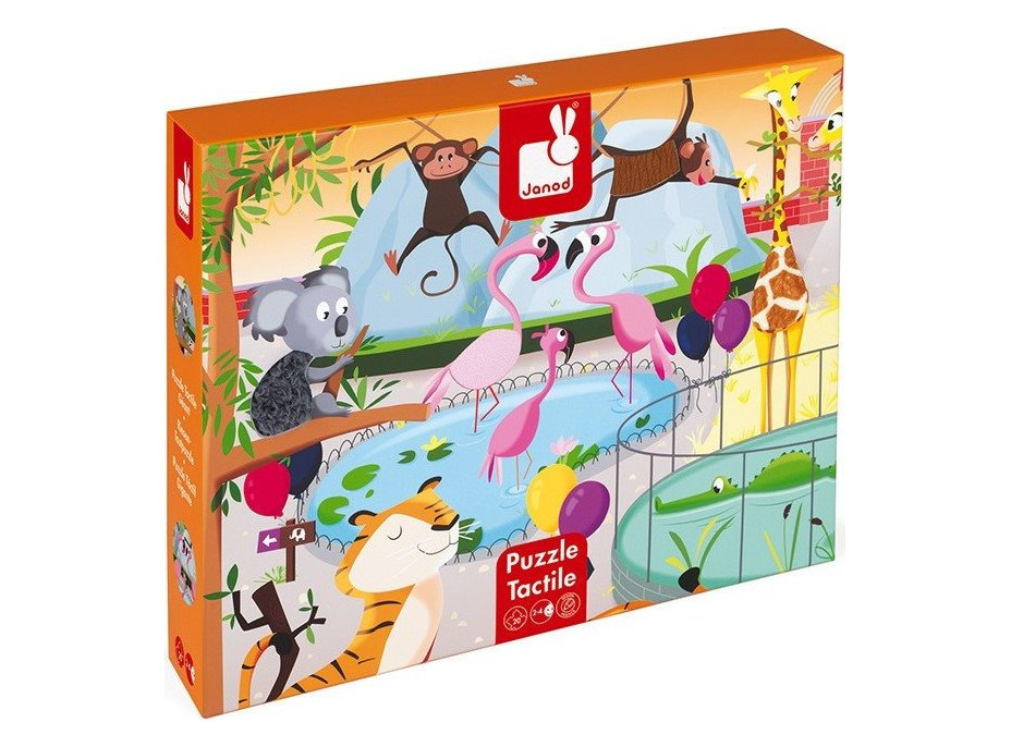 JANOD Hmatové puzzle Deň v ZOO 20 dielikov