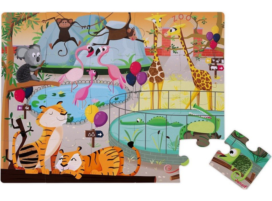 JANOD Hmatové puzzle Deň v ZOO 20 dielikov