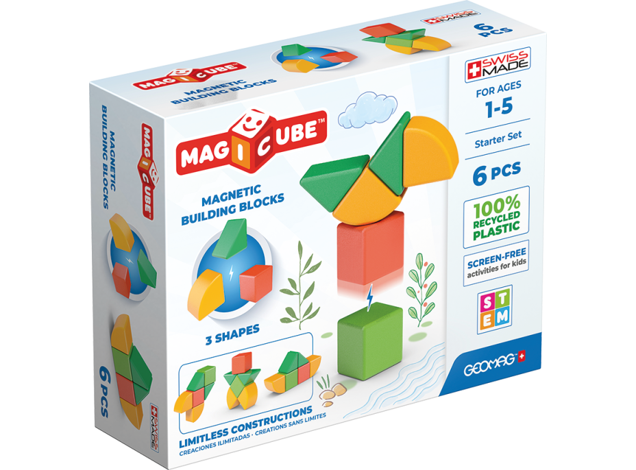 GEOMAG Magnetické kocky Magicube Shapes - Štartovacia sada 6 kociek