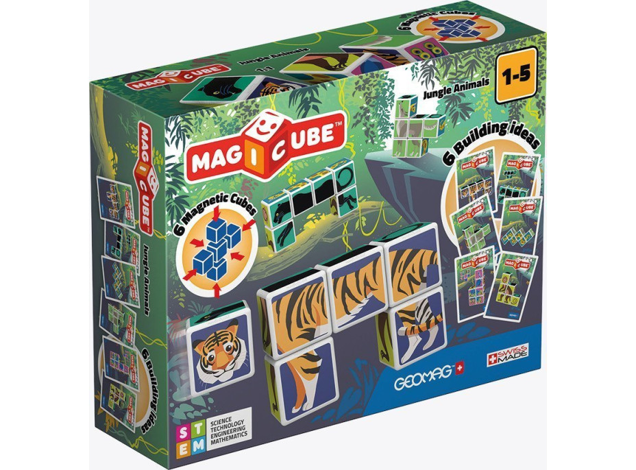 GEOMAG Magnetické kocky Magicube Zvieratá z džungle