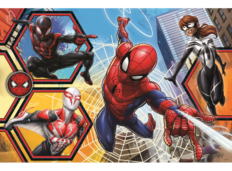 TREFL Obojstranné puzzle Spiderman ide do akcie SUPER MAXI 24 dielikov