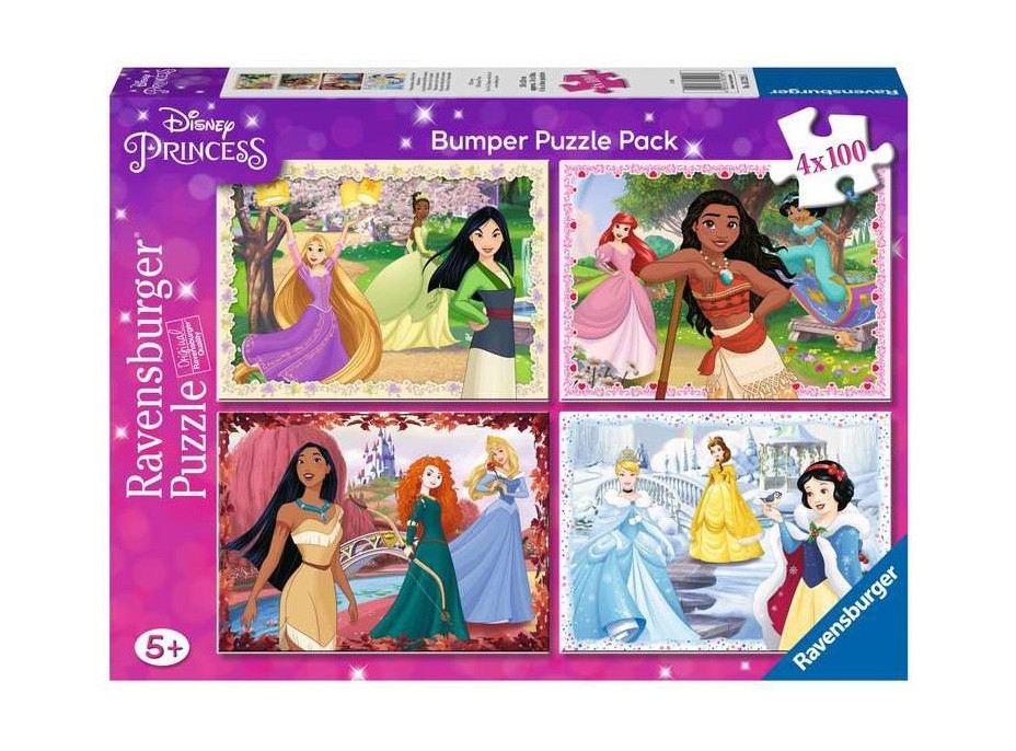 RAVENSBURGER Puzzle Disney: Princezné 4x100 dielikov