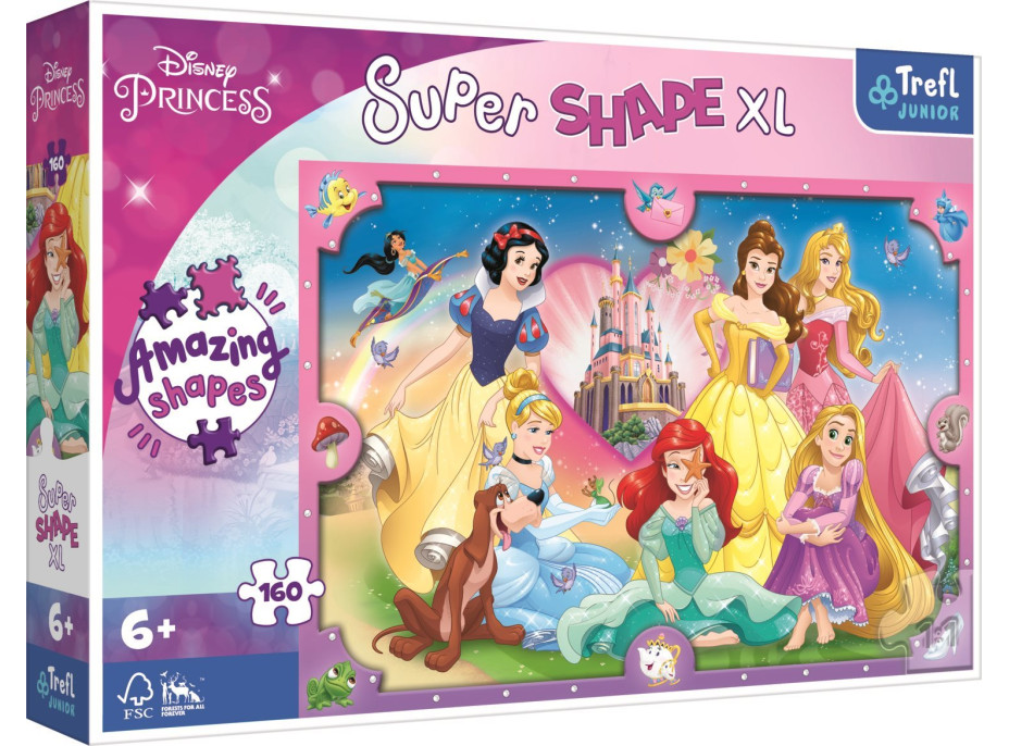 TREFL Puzzle Super Shape XL Disney princeznej: Ružový svet 160 dielikov