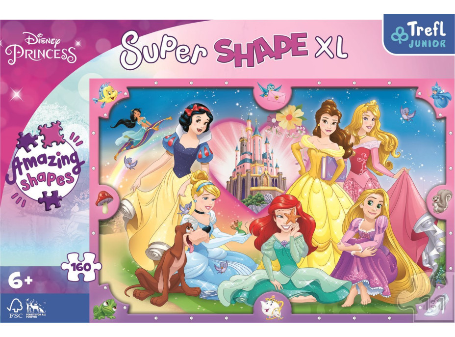 TREFL Puzzle Super Shape XL Disney princeznej: Ružový svet 160 dielikov
