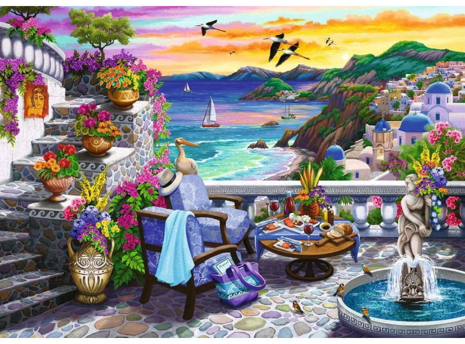 RAVENSBURGER Puzzle Západ slnka nad Santorini EXTRA 300 dielikov