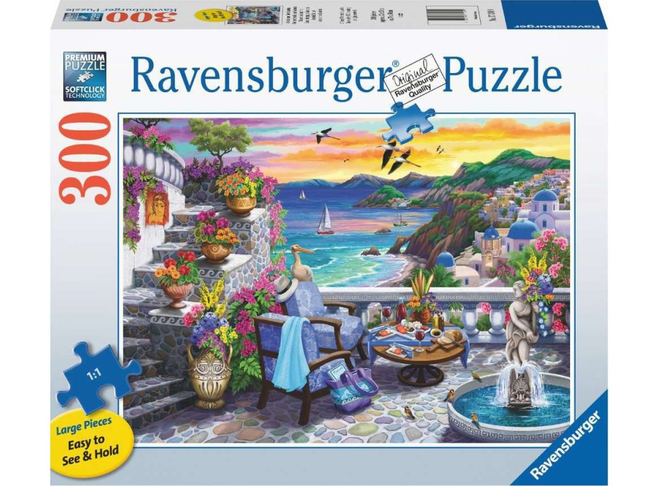 RAVENSBURGER Puzzle Západ slnka nad Santorini EXTRA 300 dielikov