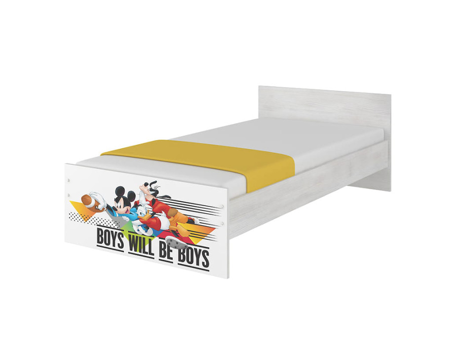 Detská posteľ MAX bez šuplíka Disney - MICKEY A KAMARÁDI 200x90 cm, biela, bez zábran