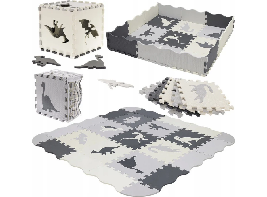 Matadi Penové puzzle šedé Dinosaury (28x28)