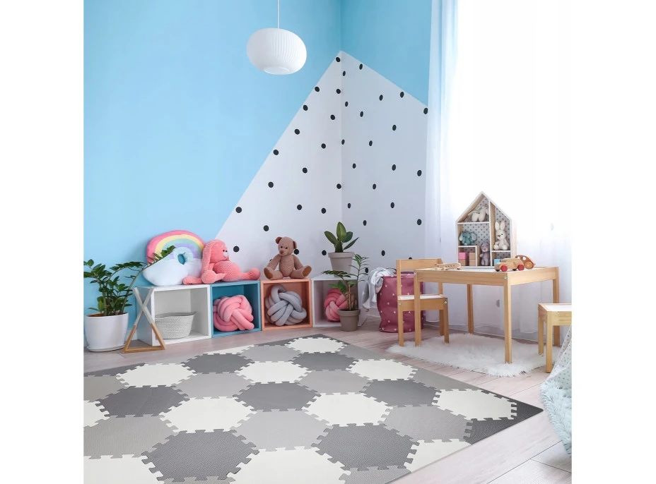 Matadi Penové puzzle Hexagon s okrajmi