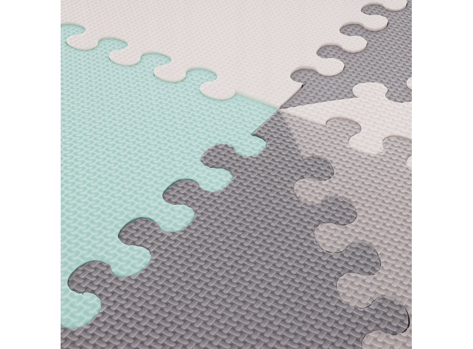 Matadi Penové puzzle šedo-zelené Trojuholníky s okrajmi