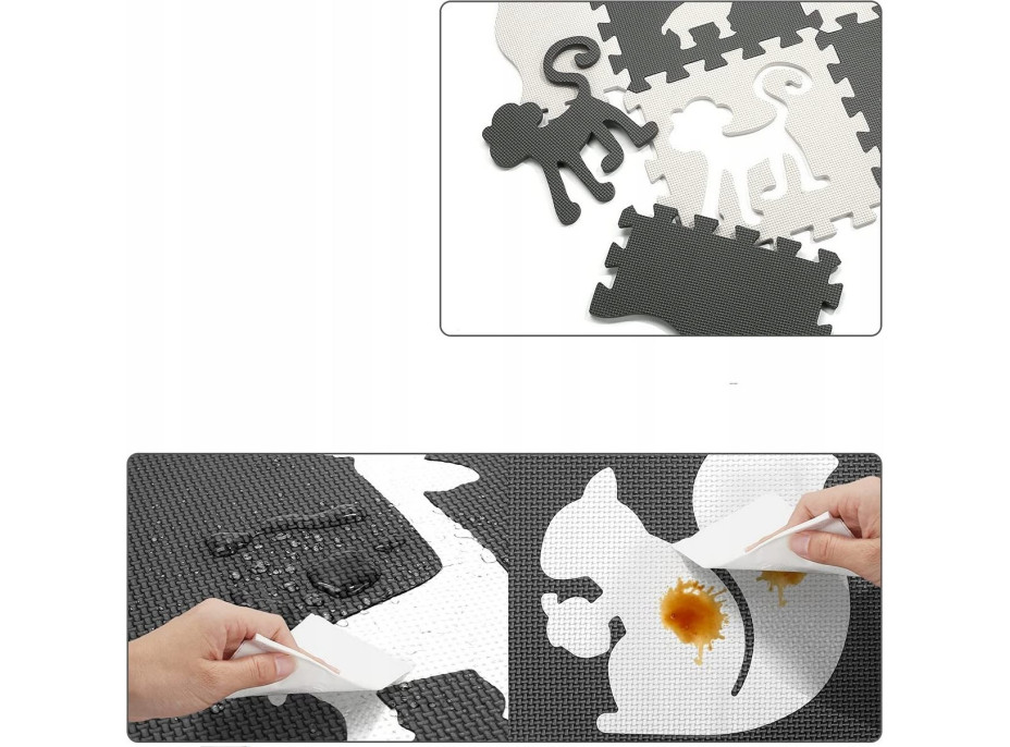 Matadi Penové puzzle šedé Zvieratká a tvary (28x28)