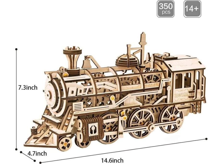 ROBOTIME Roker 3D drevené puzzle Lokomotíva 350 dielikov