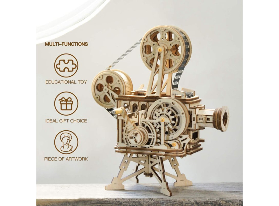 ROBOTIME Roker 3D drevené puzzle Mechanický filmový projektor 183 dielikov