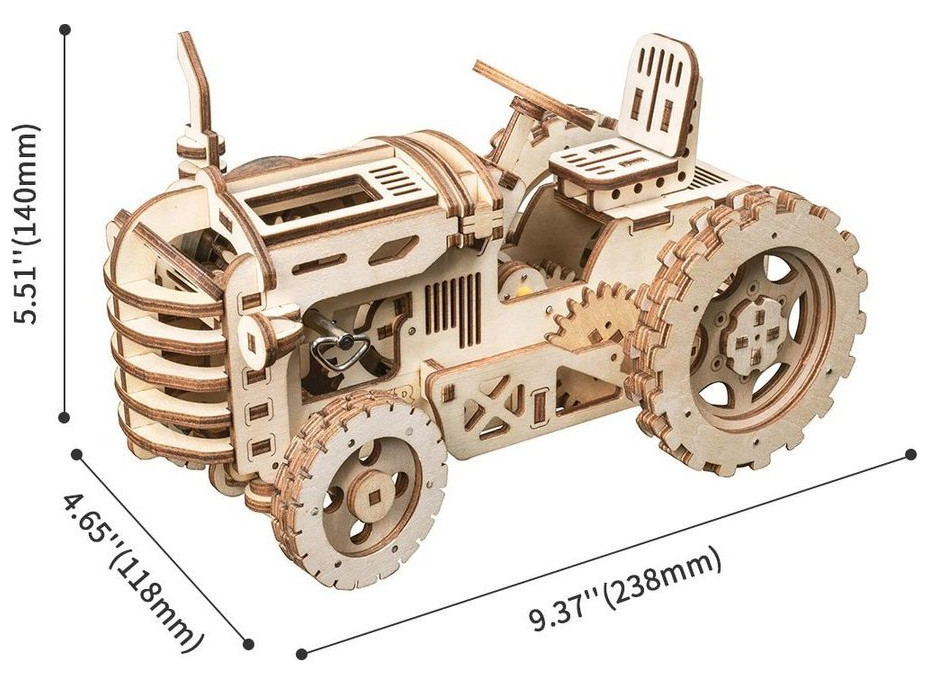 ROBOTIME Roker 3D drevené puzzle Traktor 135 dielikov