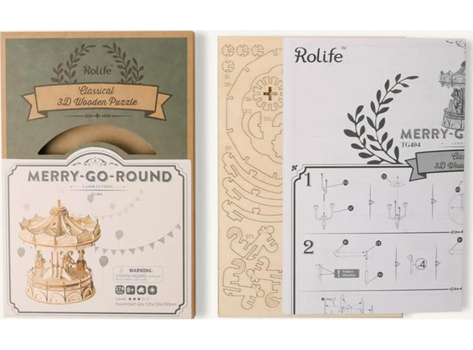 ROBOTIME Rolife 3D drevené puzzle Kolotoč 174 dielikov