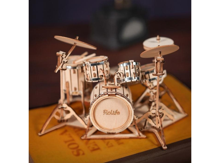 ROBOTIME Rolife 3D drevené puzzle Súprava bicích nástrojov 246 dielikov