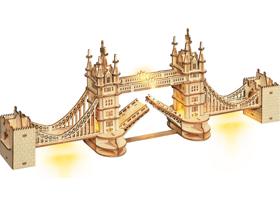 ROBOTIME Rolife Svietiace 3D drevené puzzle Tower Bridge 113 dielikov
