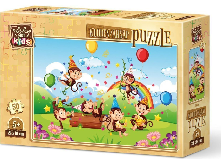 ART PUZZLE Drevené puzzle Opičia oslava 50 dielikov