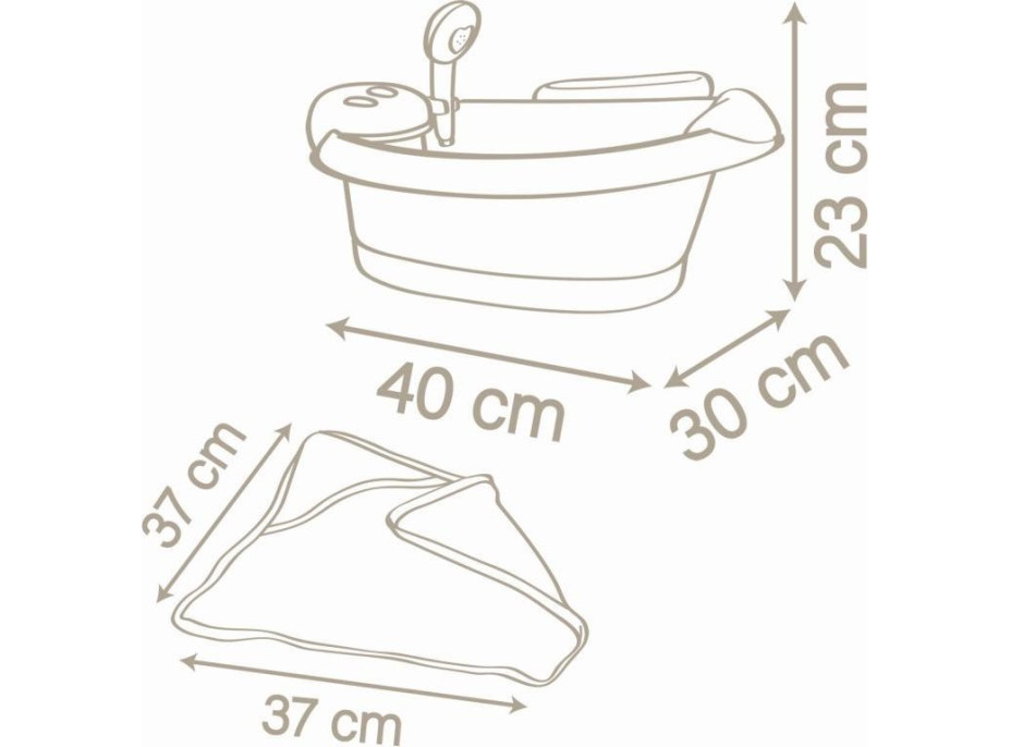 SMOBY Elektronická vanička pre bábiky s príslušenstvom