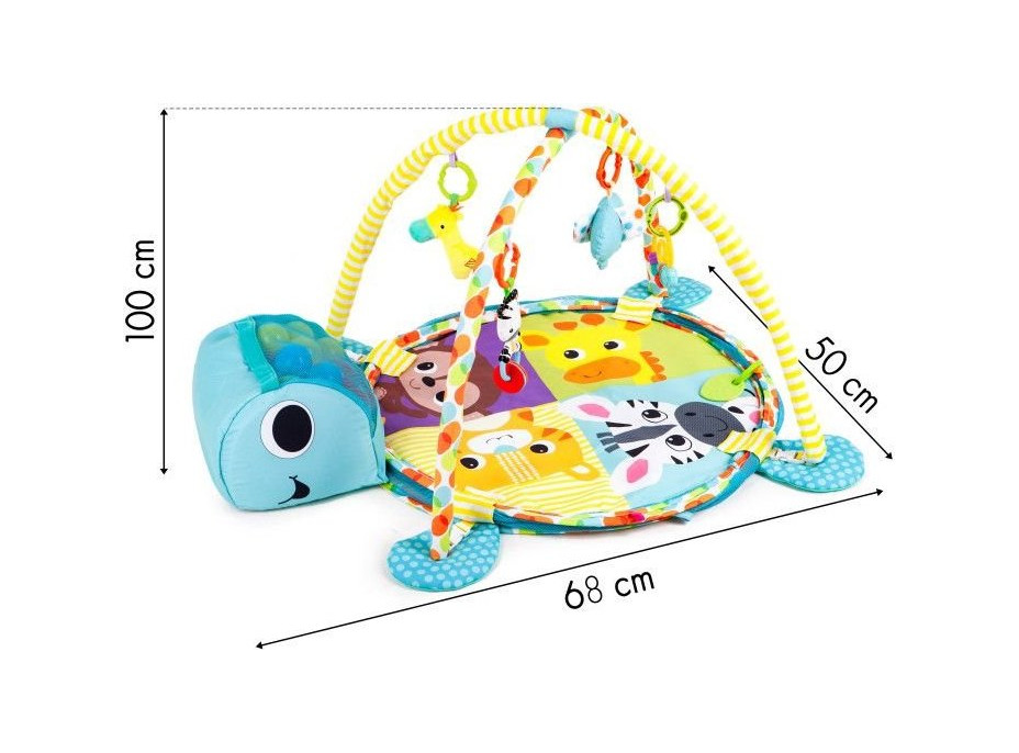 ECOTOYS Hracia deka s ohrádkou Korytnačka - modrá