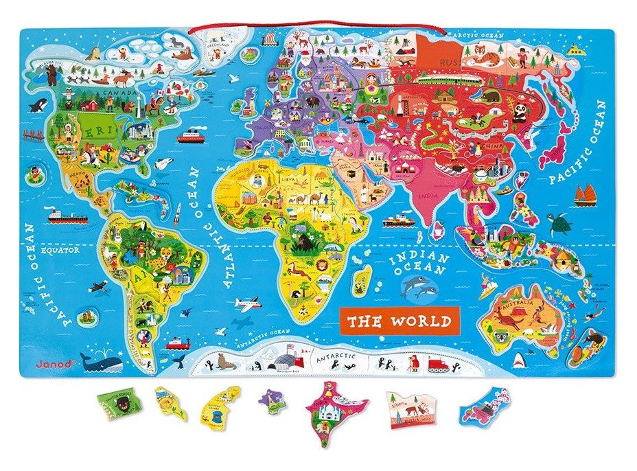 JANOD Magnetická Mapa sveta v angličtine