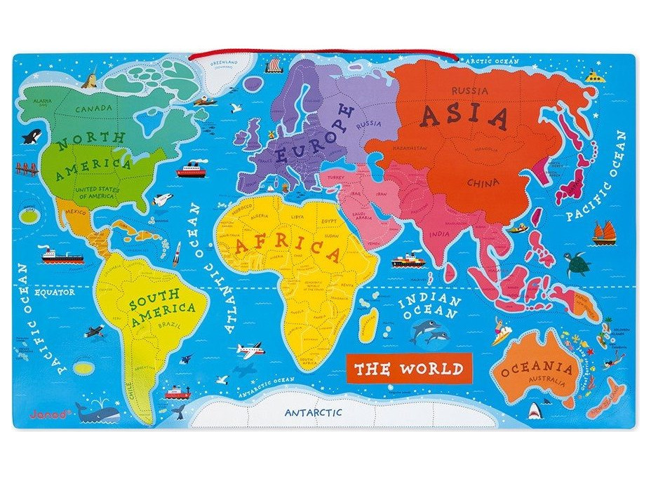 JANOD Magnetická Mapa sveta v angličtine