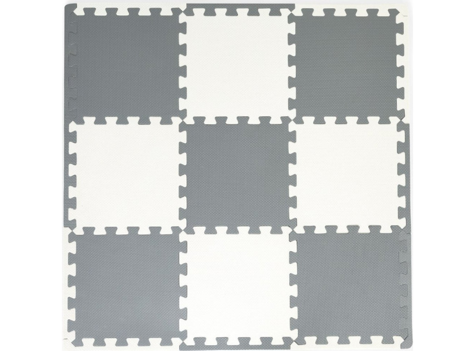 ECOTOYS Penové puzzle šedo-biele s okrajmi