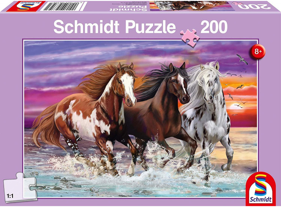 SCHMIDT Puzzle Trojica divokých koní 200 dielikov