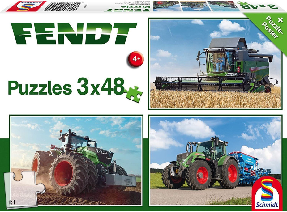 SCHMIDT Puzzle Traktory Fendt 3x48 dielikov