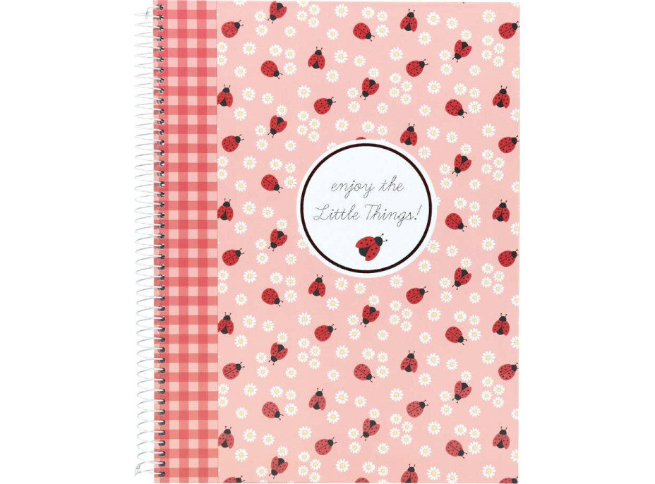 LADY BUG Krúžkový zápisník A4 - linajkový