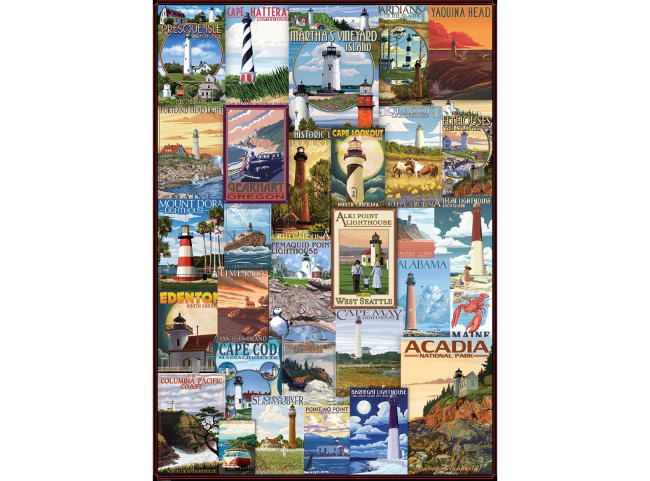 EUROGRAPHICS Puzzle Staré plagáty majákov 1000 dielikov
