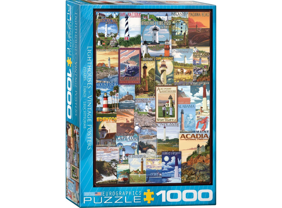 EUROGRAPHICS Puzzle Staré plagáty majákov 1000 dielikov