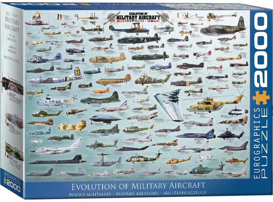 EUROGRAPHICS Puzzle Vojenské lietadlá 2000 dielikov