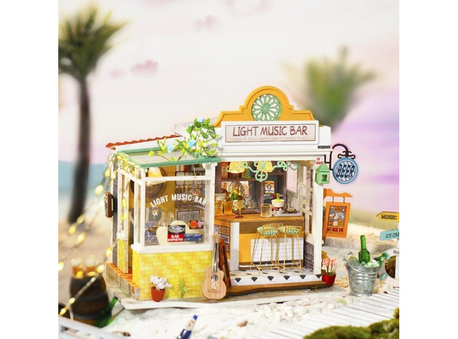 ROBOTIME Rolife DYI House: Light Music bar s LED osvetlením