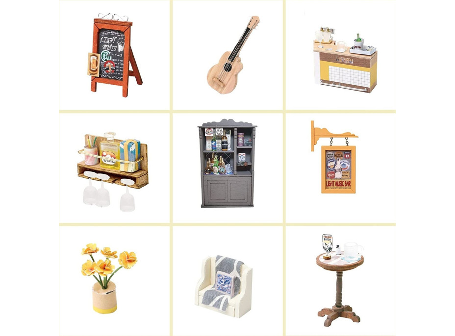 ROBOTIME Rolife DYI House: Light Music bar s LED osvetlením