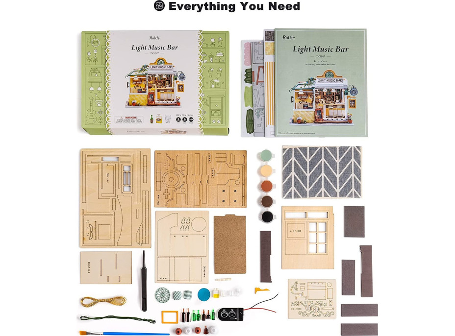 ROBOTIME Rolife DYI House: Light Music bar s LED osvetlením