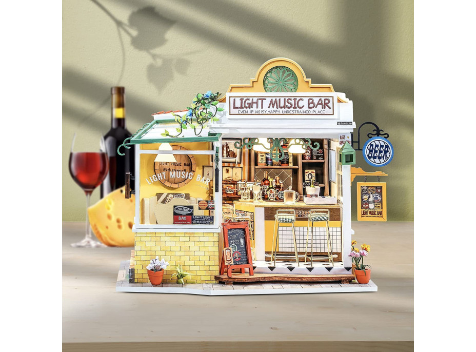 ROBOTIME Rolife DYI House: Light Music bar s LED osvetlením