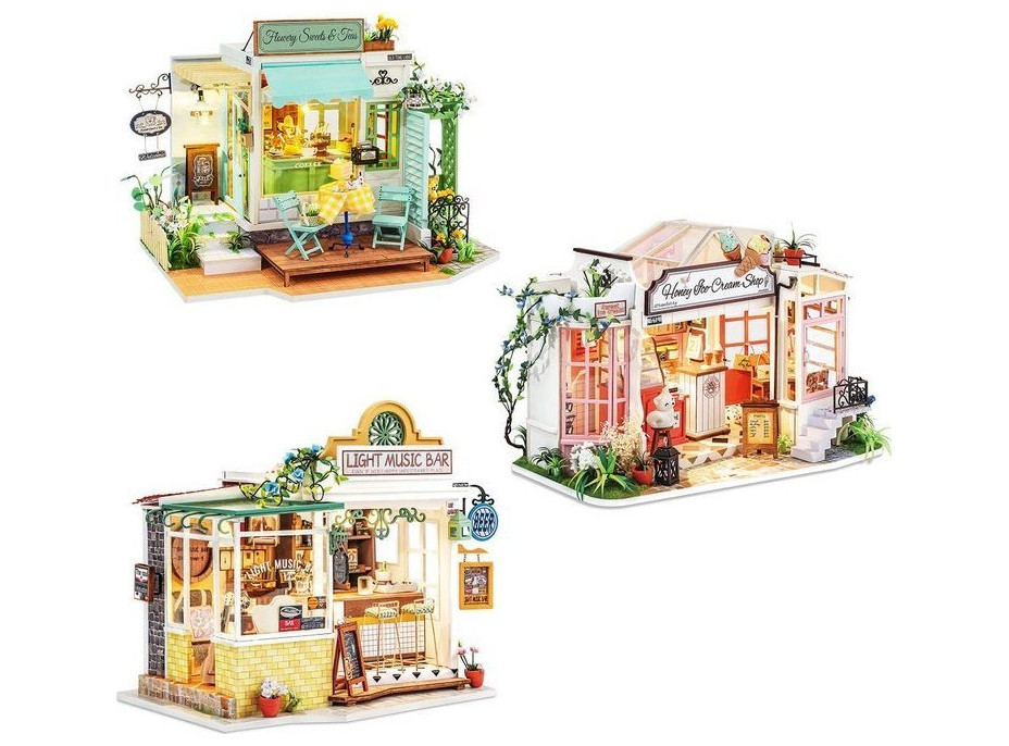 ROBOTIME Rolife DYI House: Light Music bar s LED osvetlením