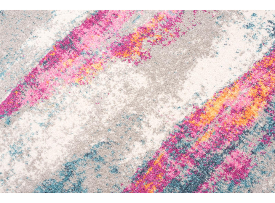 Kusový koberec AZUR vlny - šedý/modrý/ružový