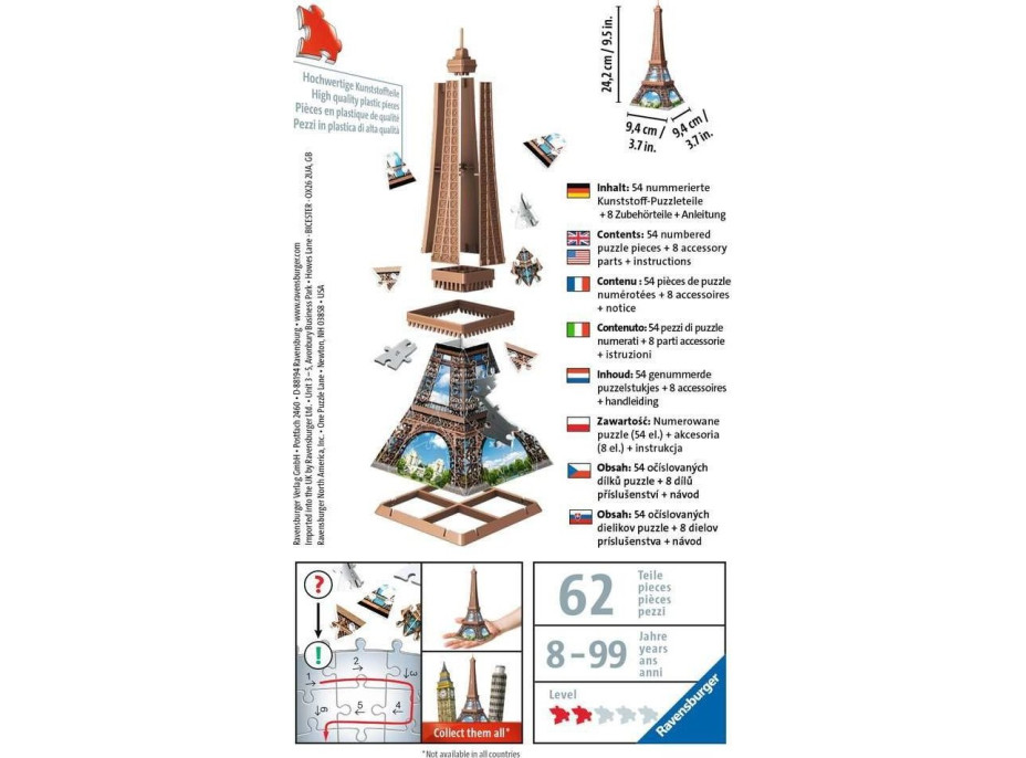 RAVENSBURGER 3D puzzle Mini Eiffelova veža 54 dielikov