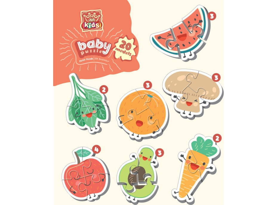 ART PUZZLE Baby Puzzle Ovocie a zelenina (2-4 dieliky)