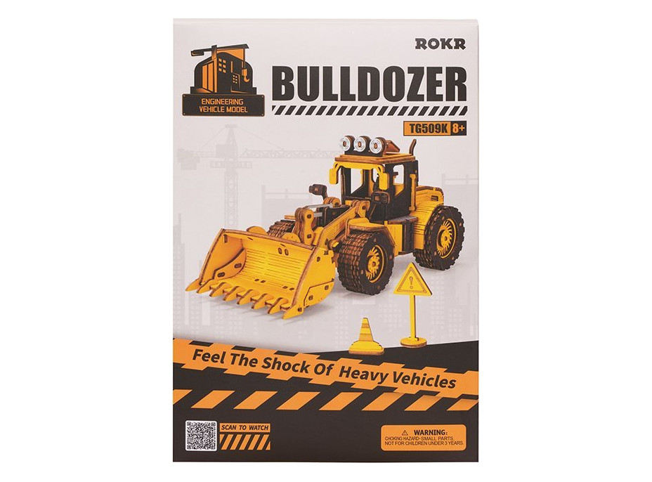 ROBOTIME Roker 3D drevené puzzle Buldozér 211 dielikov