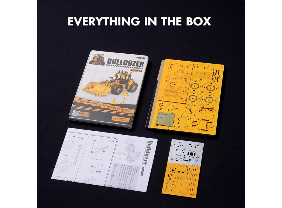 ROBOTIME Roker 3D drevené puzzle Buldozér 211 dielikov